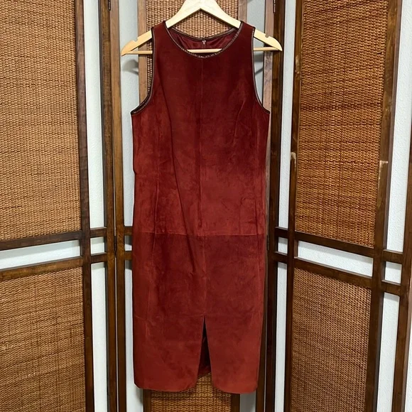 Danier maroon red suede leather dress size 8 - Picture 1 of 4